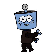 happy cartoon robot