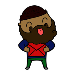 Obraz premium man with beard sticking out tongue