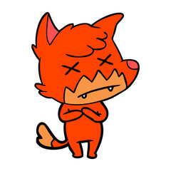 cartoon cross eyed fox