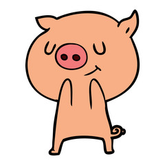 happy cartoon pig