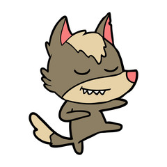 friendly cartoon wolf dancer