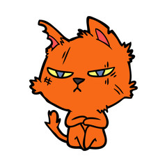 tough cartoon cat