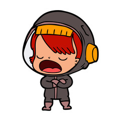 cartoon talking astronaut