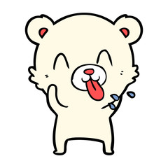 rude cartoon polar bear sticking out tongue