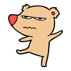 annoyed bear cartoon pointing