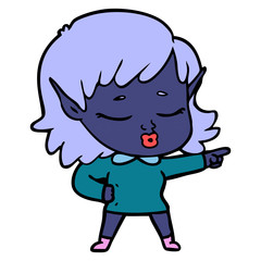 pretty cartoon elf girl