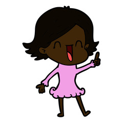 Obraz premium cartoon happy woman