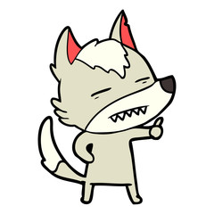 cartoon wolf showing teeth