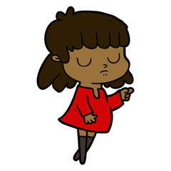 cartoon indifferent woman