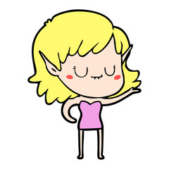 happy cartoon elf girl