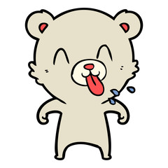 rude cartoon polar bear sticking out tongue
