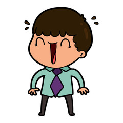 laughing cartoon man in shirt and tie