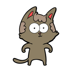happy cartoon cat