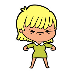 annoyed cartoon girl