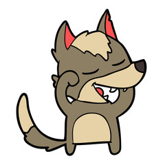 cartoon wolf laughing