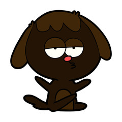 cartoon bored dog