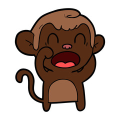 Fototapeta premium shouting cartoon monkey