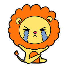 cartoon crying lion