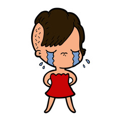 cartoon crying girl