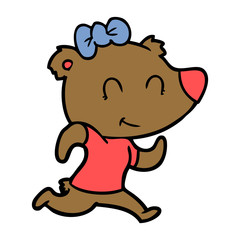 female bear jogging