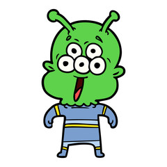 happy cartoon alien