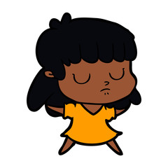 cartoon indifferent woman