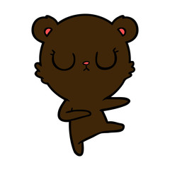 peaceful cartoon bear cub