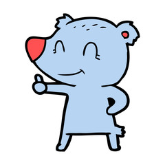 cartoon bear giving thumbs up sign