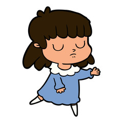 cartoon indifferent woman