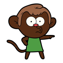 Fototapeta premium cartoon pointing monkey