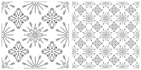 Seamless pattern in flat design of fireworks.