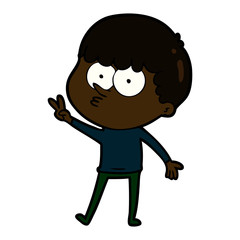 cartoon curious boy dancing