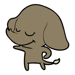 Obraz premium cartoon smiling elephant