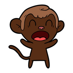 Obraz premium shouting cartoon monkey