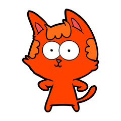 happy cartoon cat