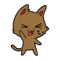 cartoon cat hissing