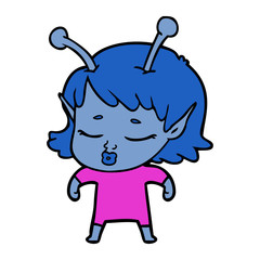cute alien girl cartoon