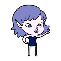 pretty cartoon elf girl