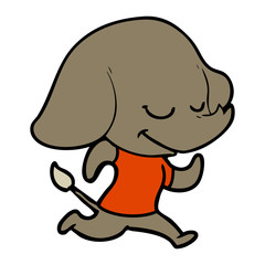cartoon smiling elephant running