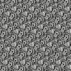 Vector drawing halftone seamless pattern.