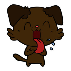 cartoon panting dog