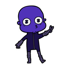 cartoon weird bald spaceman