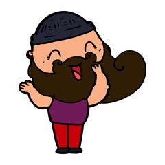 happy bearded man
