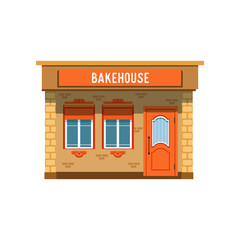 Bakehouse facade, bread shop building vector Illustration
