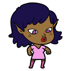 pretty cartoon elf girl