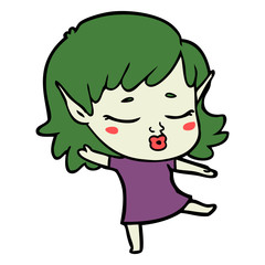 pretty cartoon elf girl