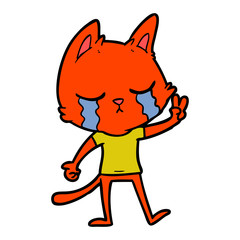 crying cartoon cat