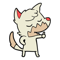 friendly cartoon fox giving thumbs up sign