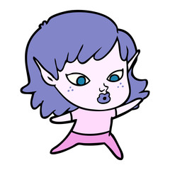 pretty cartoon elf girl