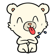 rude cartoon polar bear sticking out tongue